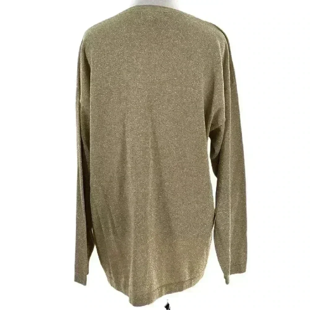 Lisa originals oversized sweater size M gold metallic party vintage 80s 90s